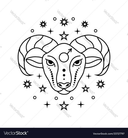 Aries zodiac sign on white Royalty Free Vector Image