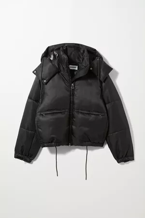 Hanna Short Puffer Jacket - Black - Jackets & coats - Weekday GB