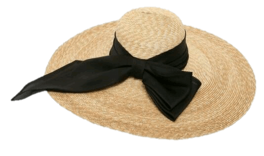 tan hat and bow