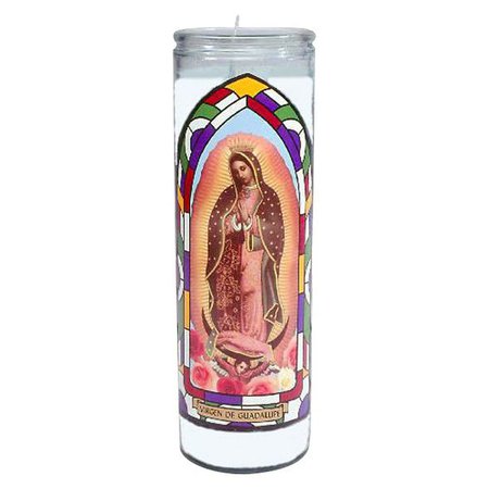 Jar Candle Virgen De Guadalupe White Candle