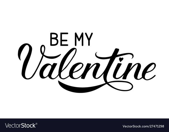 Be my valentine calligraphy lettering isolated Vector Image