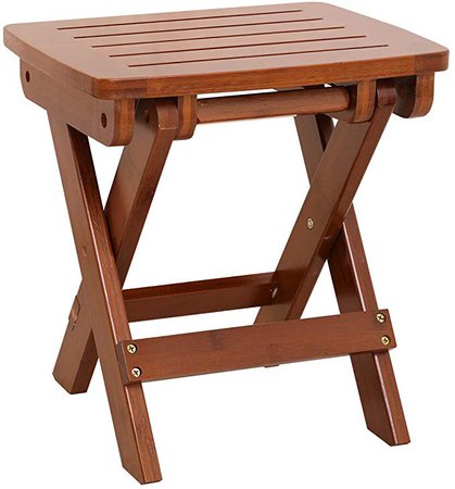 Salafey Bamboo Folding Stool,Portable Folding Shower Seat,Shaving Shower Foot Rest,Fully Assembled 13.6 Inches Height,Dark Brown Color: Amazon.ca: Beauty