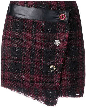 embellished button skirt
