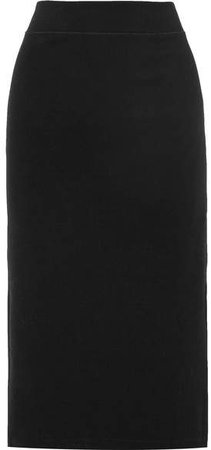 Stretch Cotton-blend Jersey Midi Skirt - Black
