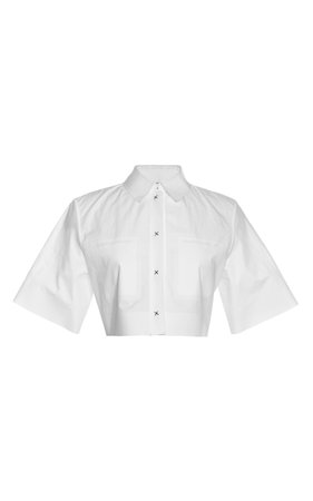 Cropped Short Sleeve Button Up With Welded Pockets by Alexander Wang | Moda Operandi