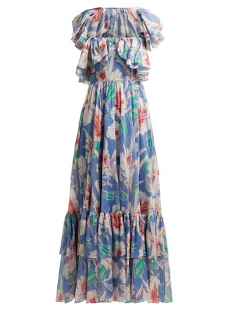 Hibiscus-print cotton maxi dress | Valentino | MATCHESFASHION.COM US