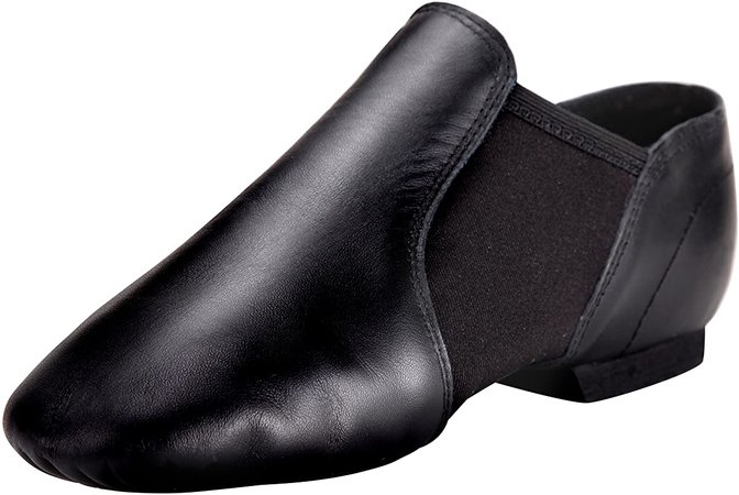 Amazon.com | Linodes Leather Jazz Shoe Slip On for Girls and Boys (Toddler/Little Kid/Big Kid) Black 5M Big Kid | Dance