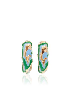 Cubic Zirconia Gold Vermeil Hoop Earrings By Bottega Veneta | Moda Operandi