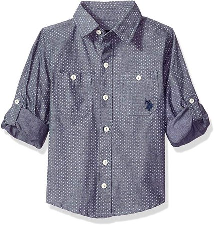 U.S. Polo Assn. Boys' Long Sleeve Chambray Sport Shirt: Clothing