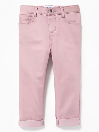 Built-In Warm Pop-Color Boyfriend Jeans for Toddler Girls | Old Navy