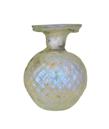 Roman Mold-Blown Perfume Bottle, 3-4th century CE