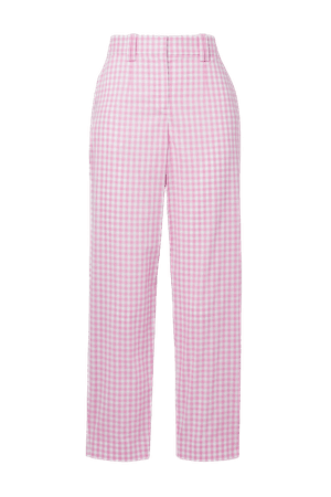 BALMAIN Gingham cotton straight-leg pants