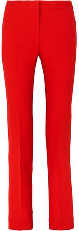 Wool-blend Bootcut Pants - Red