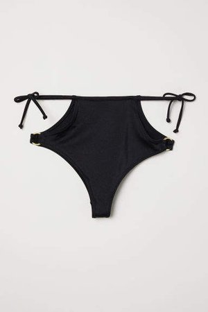 Brazilian Thong Bikini Bottoms - Black