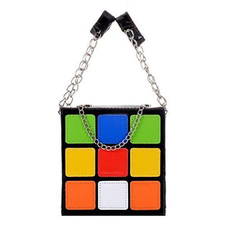 QZUnique Women's Cute Rubik's Cube Handbag Magic Cute Shape Shoulder B