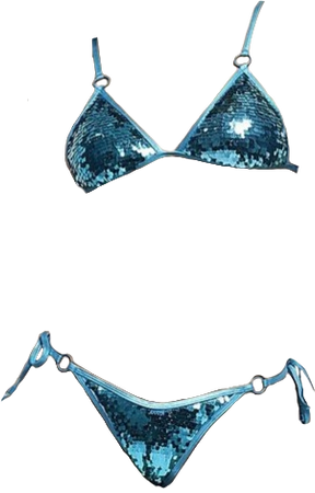 blue sequin bikini set