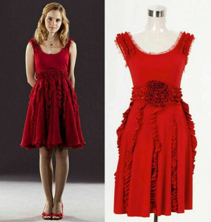 Harry Potterand the Deathly Hallows Hermione Granger Red Party Dress{po} | eBay