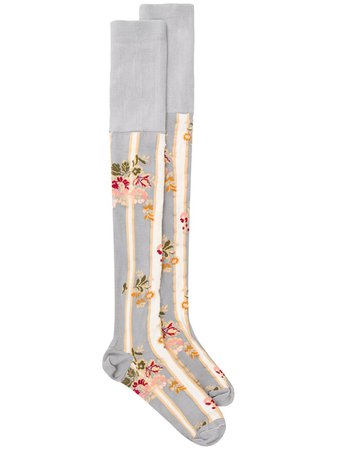 Simone Rocha Floral Print over-the-knee Socks - Farfetch