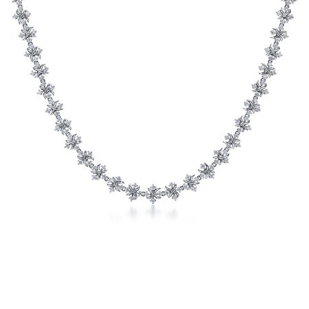 Tiffany & Co. Schlumberger® Lynn necklace in platinum with diamonds. | Tiffany & Co.