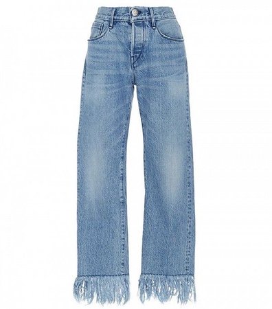 3x1 WM3 Straight Cropped Fringed Jeans