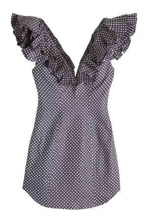 Ruffled Polka Dot Linen Dress Gr. 1