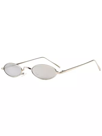 [HOT] 2019 Unique Metal Full Frame Oval Sunglasses In REFLECTIVE WHITE COLOR | ZAFUL
