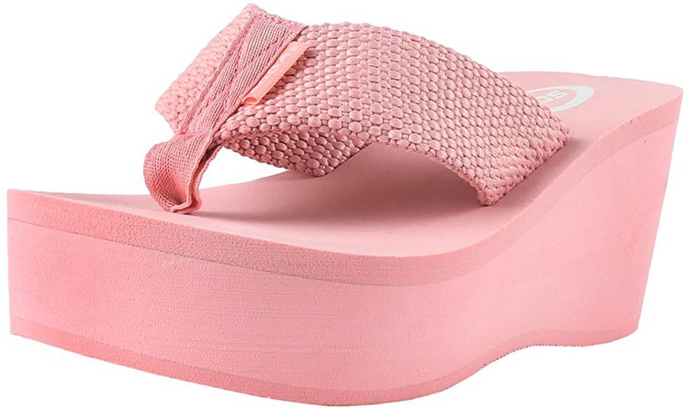 Soda Women's Oxley Flip Flop Thong Platform Wedges Sandals Eva 3", Pink, 9 M US : Amazon.co.uk