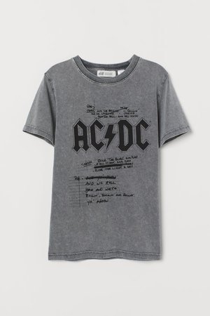 T-shirt with Printed Design - Gray/AC/DC - Kids | H&M US