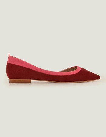 Sophia Pointed Flats - Maroon/Bright Camellia | Boden US