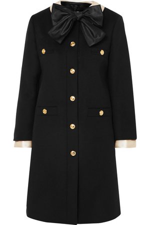 Gucci | Silk satin-trimmed wool-felt coat | NET-A-PORTER.COM