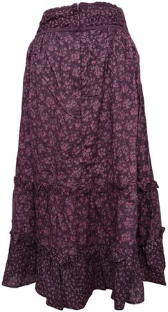 70's Indian Cotton Purple Floral Skirt Skirt