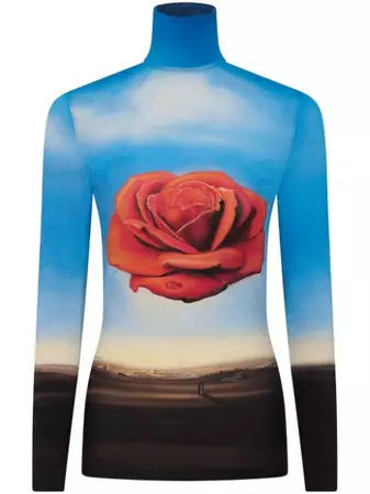 Rabanne Rose Print long-sleeve Top - Farfetch