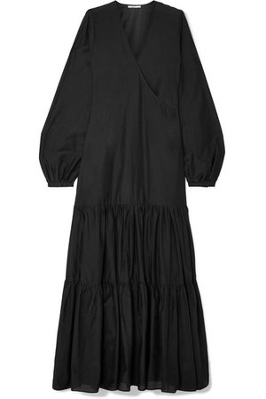 MATIN | Tiered silk and cotton-blend voile wrap maxi dress | NET-A-PORTER.COM