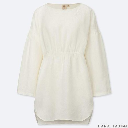 Women's Premium Linen Embroidery Long-sleeve Tunic (hana Tajima)