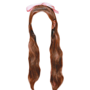 Brown Hair PNG Pink Bow