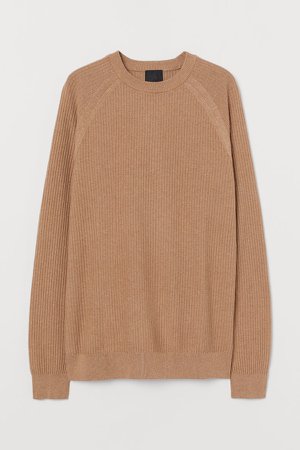 Muscle Fit Knit Sweater - Beige