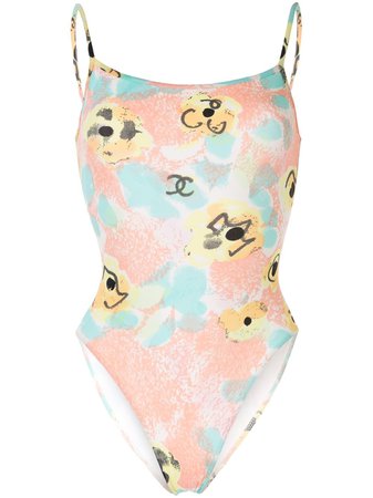 Chanel Pre-Owned Flower Cc Sleeveless Swimsuit Vintage | Farfetch.com