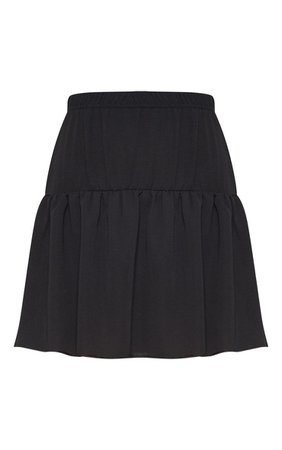 Black Chiffon Frill Hem Mini Skirt | Skirts | PrettyLittleThing USA