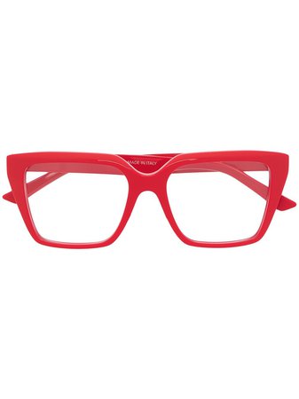 Shop Balenciaga Eyewear square-frame logo-detail glasses with Express Delivery - FARFETCH