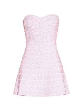 Pink strapless ultra mini dress