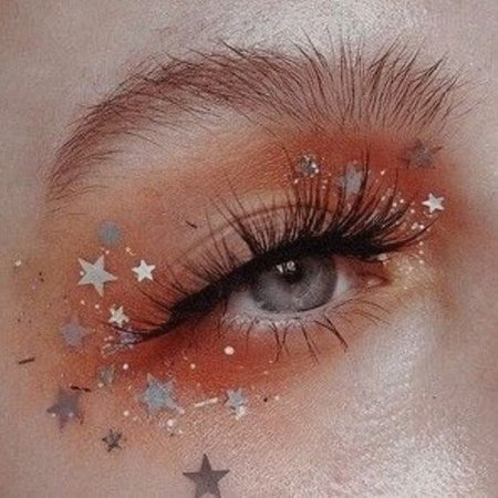 orange stars makeup