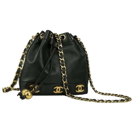 Chanel Mini Lambskin Vintage CC 90S Crossbody Tote Rare For Sale at 1stDibs | chanel vintage bucket bag, chanel mini crossbody, vintage chanel crossbody