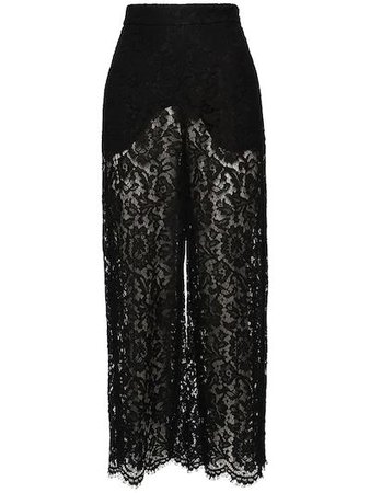 Valentino - High waist heavy lace pants - Black | Luisaviaroma