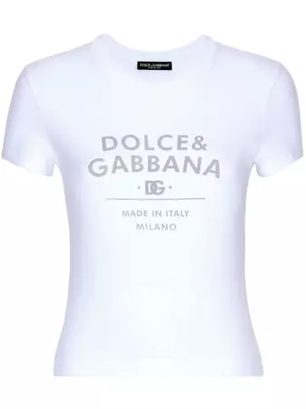 Dolce & Gabbana logo-print cotton-blend T-shirt - Farfetch