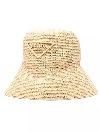 Prada Logo Woven Sun Hat - Farfetch