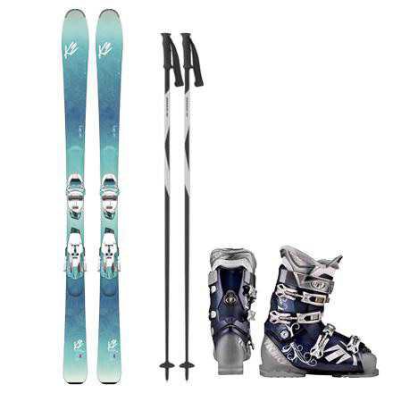 skis and boots