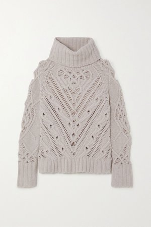 Ivory Ernestine cable-knit turtleneck sweater | Altuzarra | NET-A-PORTER