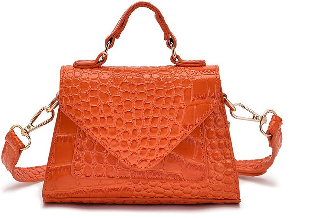 Women’s Mini Crossbody Bags, Top Handle Clutch Orange Handbag, Trendy Cute Purse: Handbags: Amazon.com