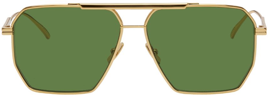 new bottega sunglasses gold and green - Google Search