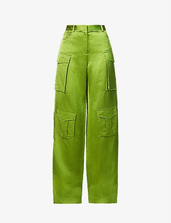 TOM FORD - Satin-texture wide-leg mid-rise woven trousers | Selfridges.com